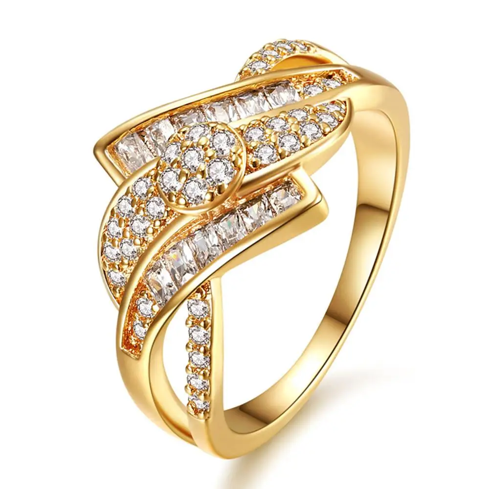 

Full AAA zircon diamonds Rings for women gold color fashion luxury jewelry bague bijoux party accessories anillos mujer gift
