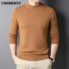 COODRONY зимний Повседневный однотонный толстый теплый свитер, Мужская одежда, трикотаж, высокое качество, 100% мериносовая шерсть, кашемировый пуловер C3159