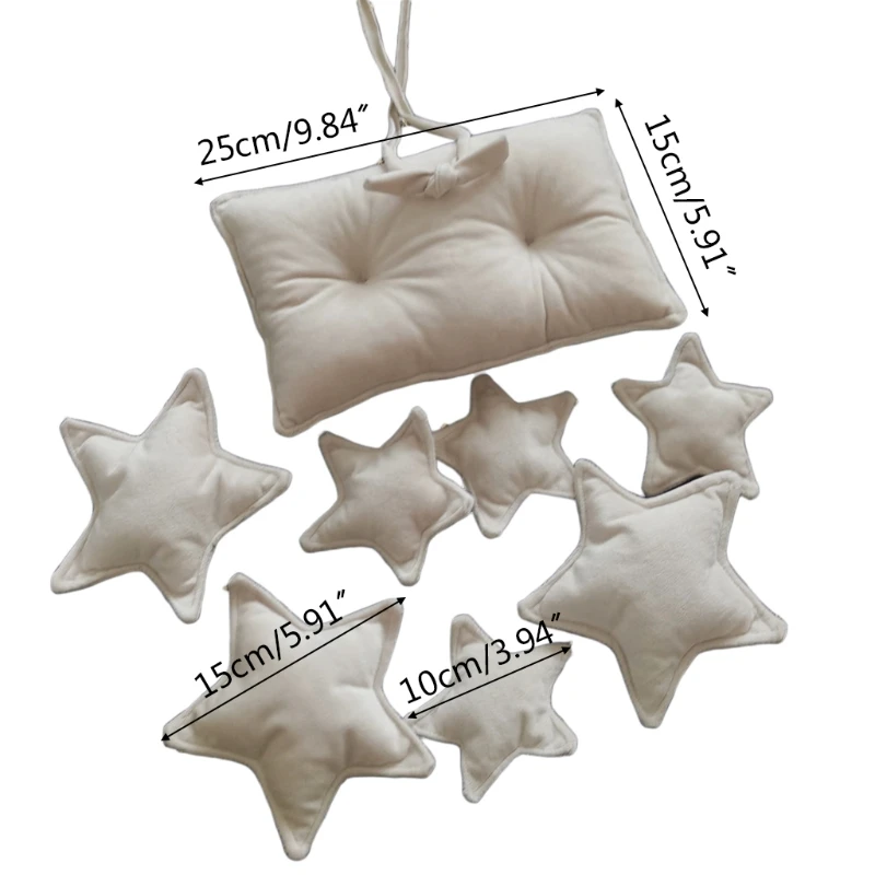

9 Pcs/Set Newborn Photography Props Baby Posing Square Pillow+Stars Kit Infants Photo Shooting Fotografi Accessories