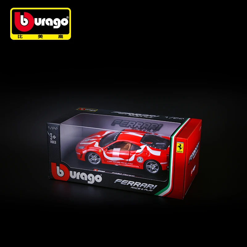Bburago 1/24 1:24 Масштаб Ferrari F430 GTR Гоночный Спортивный автомобиль литой Дисплей