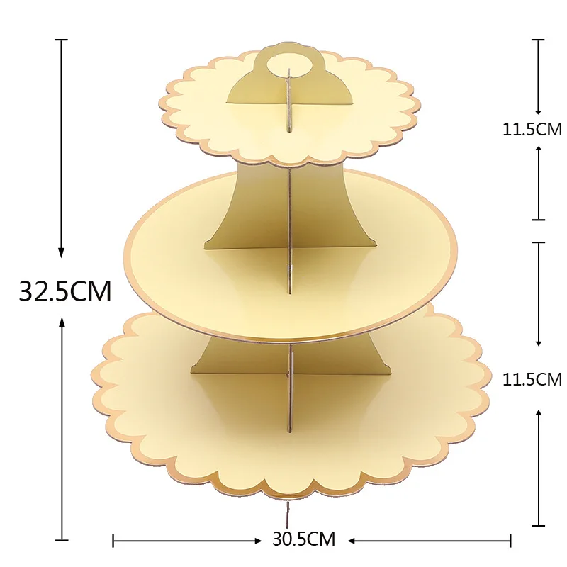 DIY 1 набор 3 яруса стандартная картонная подставка для кексов бумажные тарелки