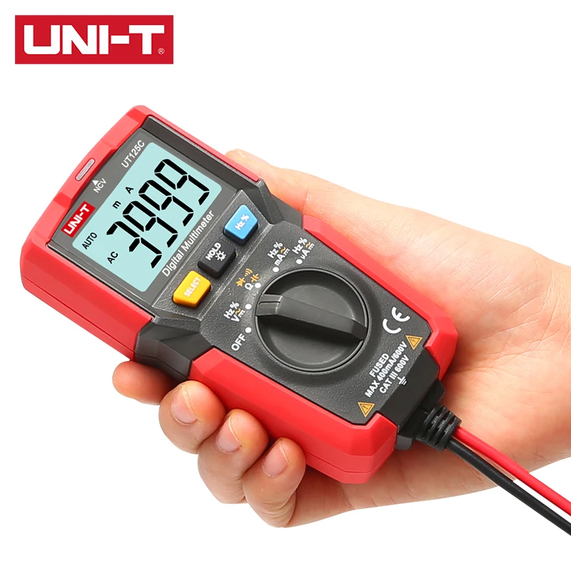 UNI-T карманный цифровой мультиметр UT125C 600V DC/AC измерение напряжения 400mA Измерение