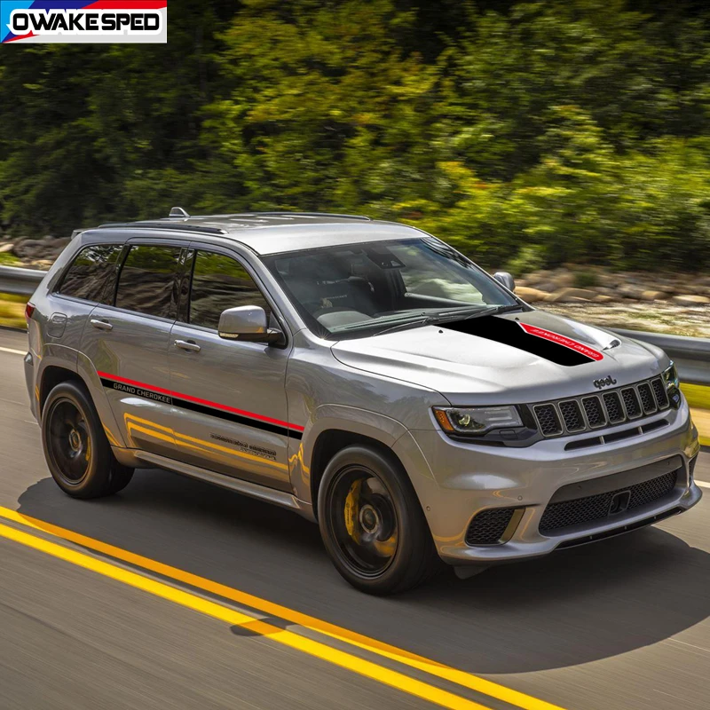Наклейки на капот автомобиля из углеродного волокна для Jeep Grand Cherokee TRACKHAWK SRT8 WK WH