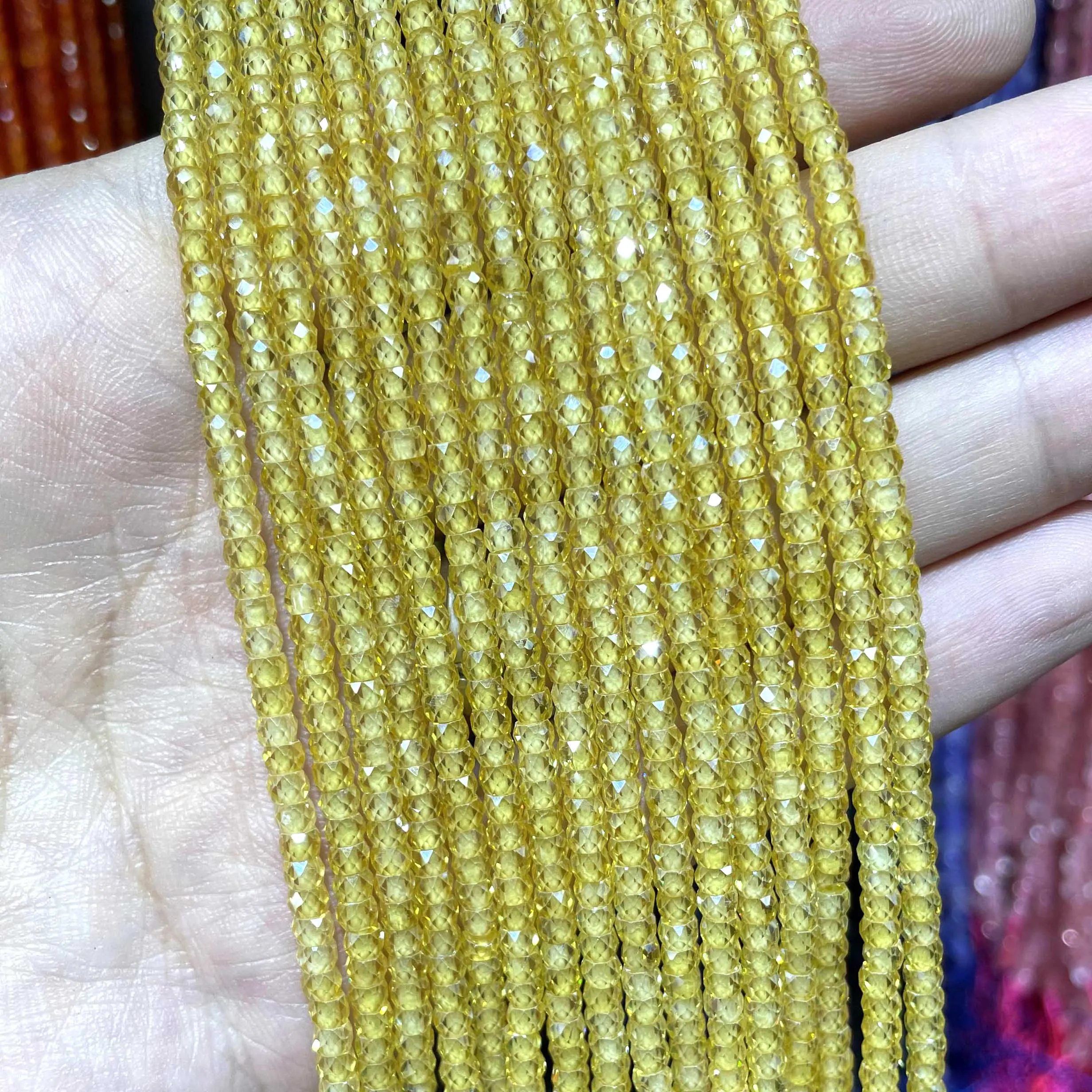 Граненые кубические циркониевые Стразы 2*3 мм разноцветные круглые бусины