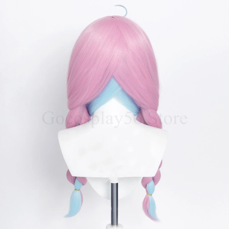 VTuber Hololive Minato Aqua парик смешанные синие Розовые косы для девочек двойной хвост