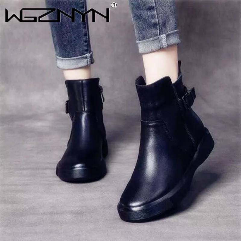 

Ботинки мартинсы ручной работы в стиле ретро, женская повседневная обувь на платформе, высокие ботинки, Осень-зима 2021, новые женские модные ...