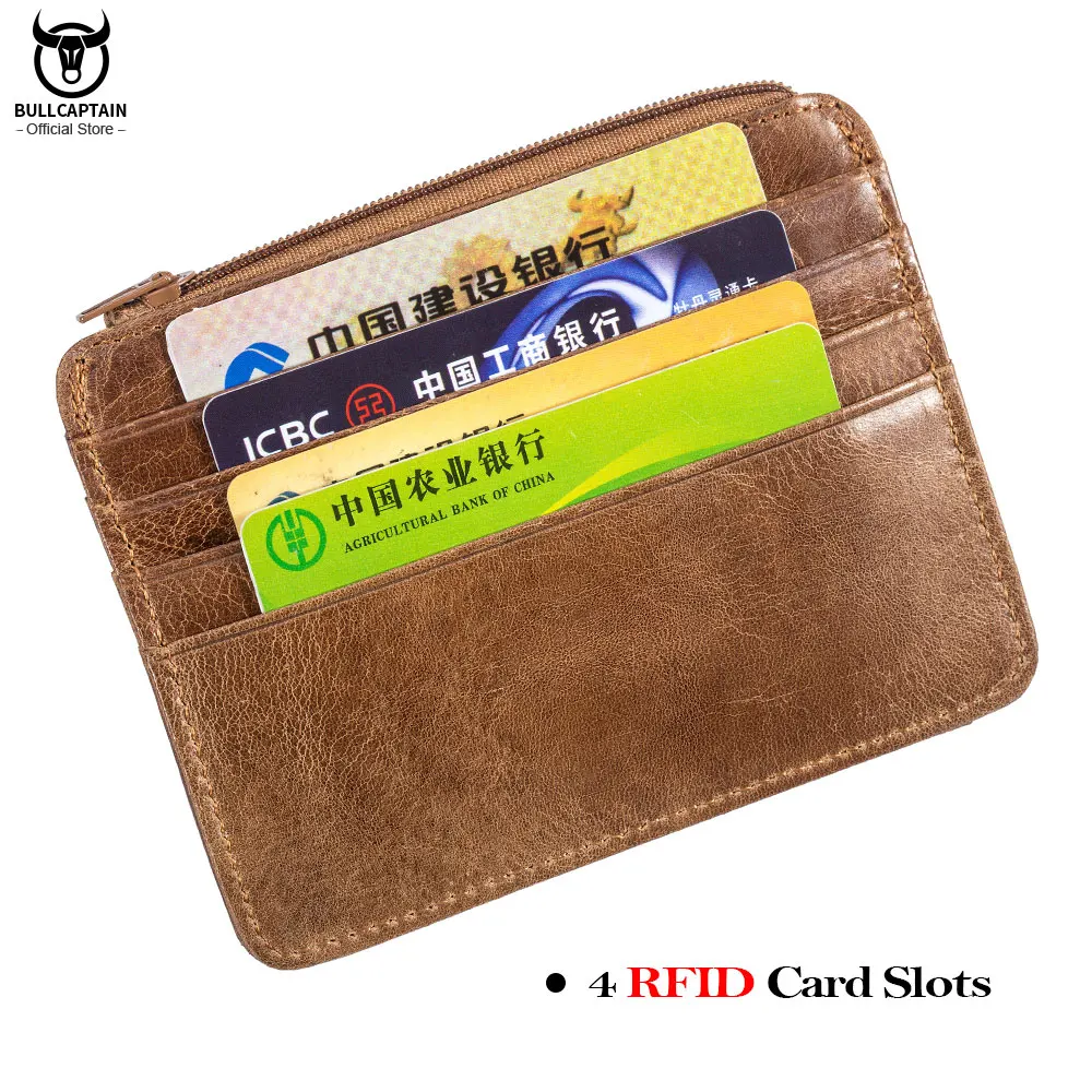 Кожаный кошелек BULLCAPTAIN с блокировкой радиочастотной идентификации и кредитных