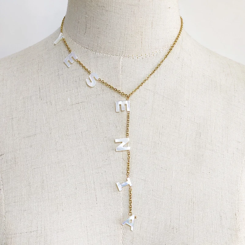 

2021 New Style Custom Name Pendant Necklace Stainless Steel Thin Chain High Quality Accessories For Ladies Personalized Gifts