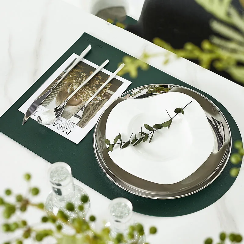 

Роскошная темно-зеленая модель комнаты, набор западных обеденных тарелок, серебряный обеденный стол, Демонстрационный набор, модель столов...