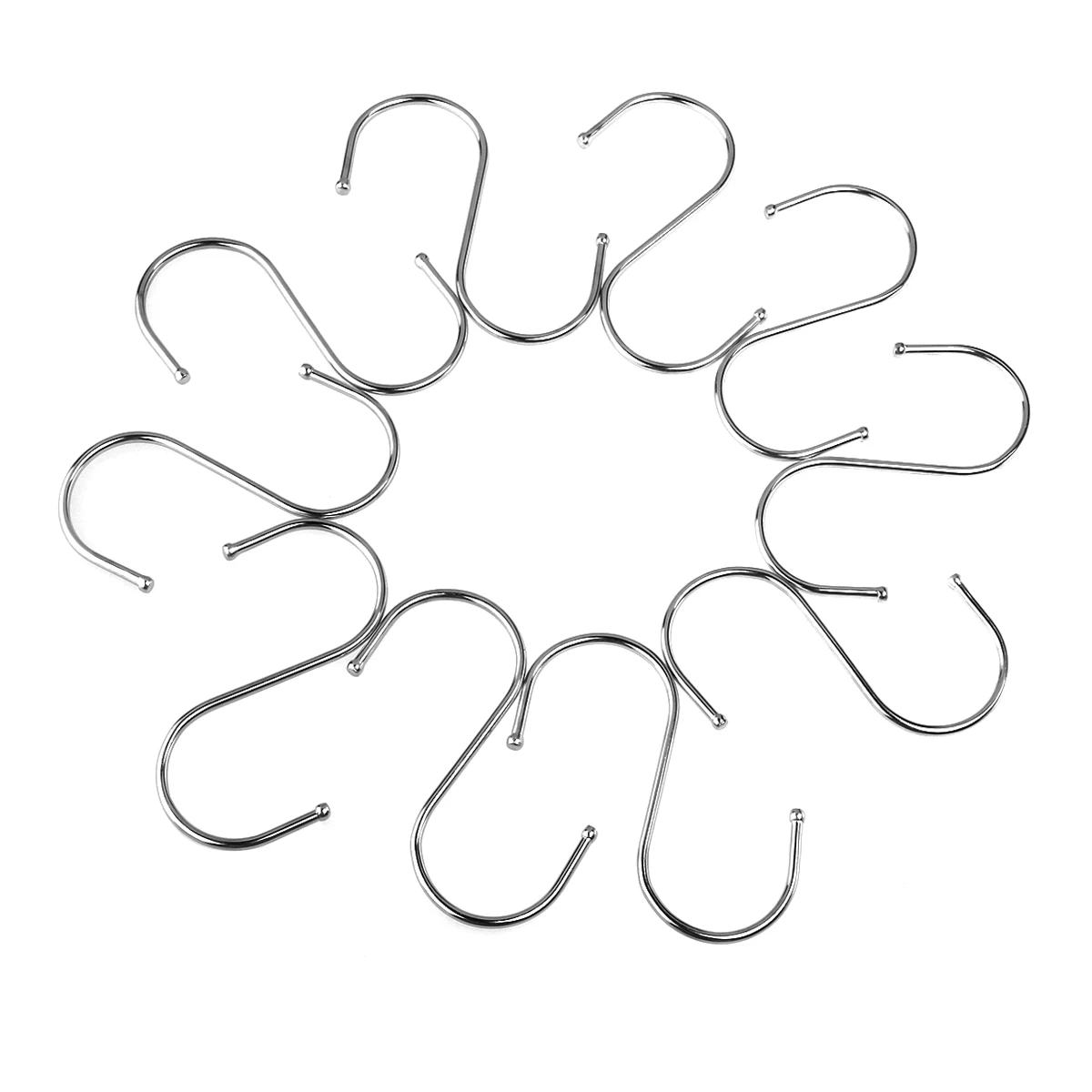 

10pcs S Shaped Silver Hooks Stainless Steel Hangers Hooks Pothook