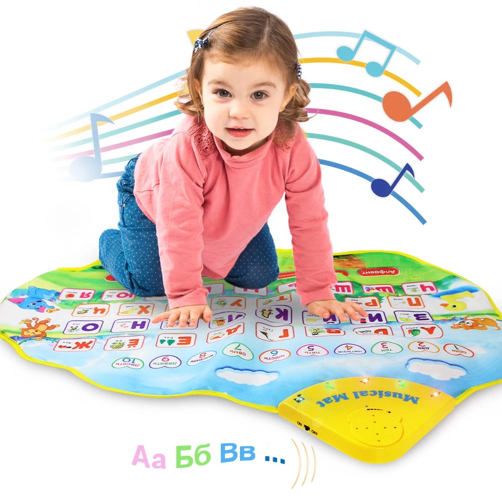 

73x49cm Russian Musical Mat with Alphabet & Number Baby Play Game Mats Russian Learning Toys Educational Early Recognize Toys