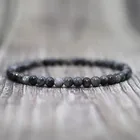 Небольшой каменный браслет 4 мм для мужчин и женщин, натуральный тигровый глаз, кошачий глаз, браслеты, вулканические камни, черный браслет, очаровательные ювелирные изделия, аксессуары