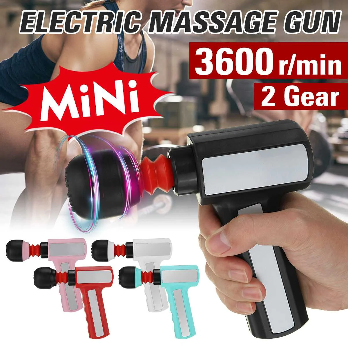 3600r/min Mini Electric Massage Gun Pocket Powerful Deep Muscle Fascia Body Massager Relaxation Slimming Shaping Pain Relief