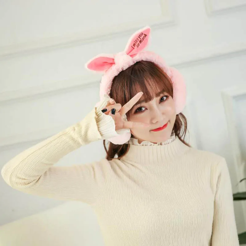 Calymel регулируемые Модные Элегантные зимние наушники с кроличьим мехом для женщин