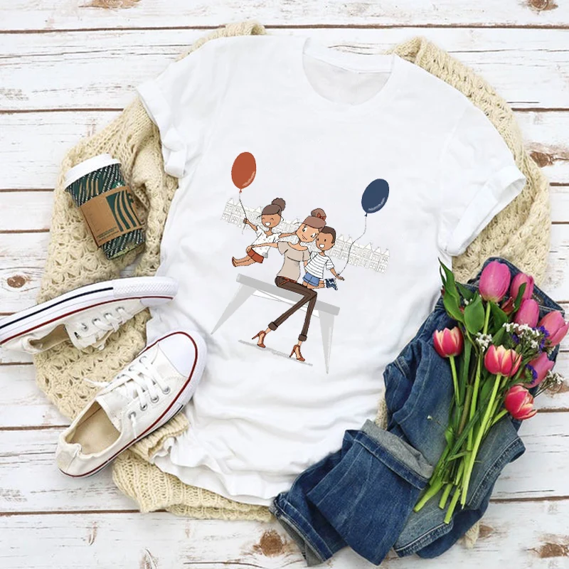 Женская футболка с графическим рисунком мама мамочка Милая летняя принтом