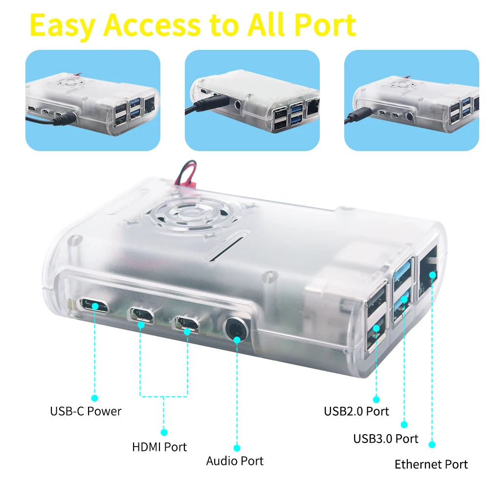 

Original Raspberry Pi 4B Kit + ABS Case + 32GB SD Card+ EU Plug Power Adapter + Fan+ Heat Sink + HDMI Cable for Raspberry Pi 4