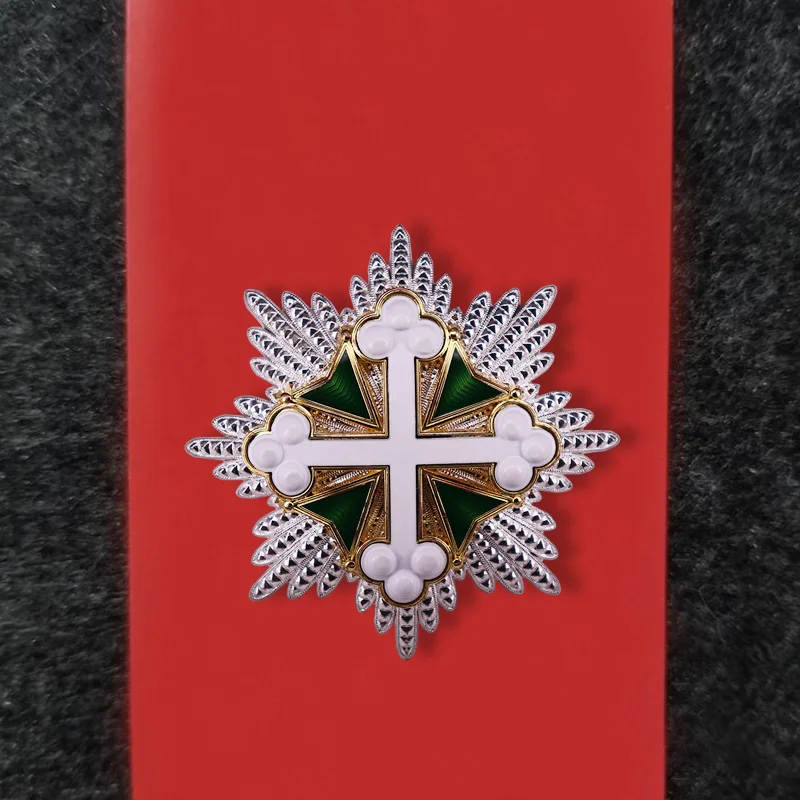 Немецкая прусская заслуга эмалированная шпилька Снежинка Белый Фотофон с