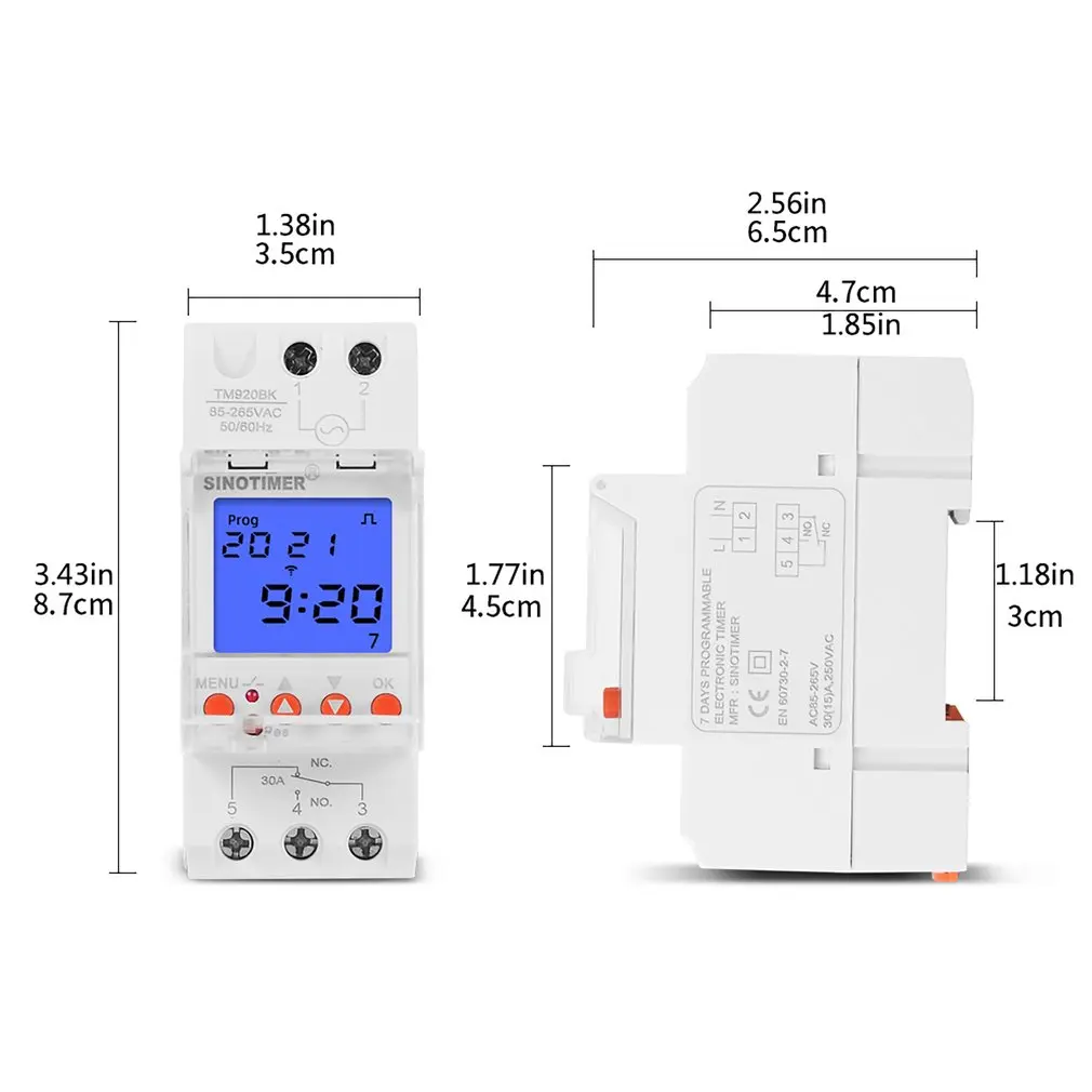 

Power Input Multifunction Timer Controller AC 85V To 265V 30A With 10 Holiday Timer Setting With Backlight