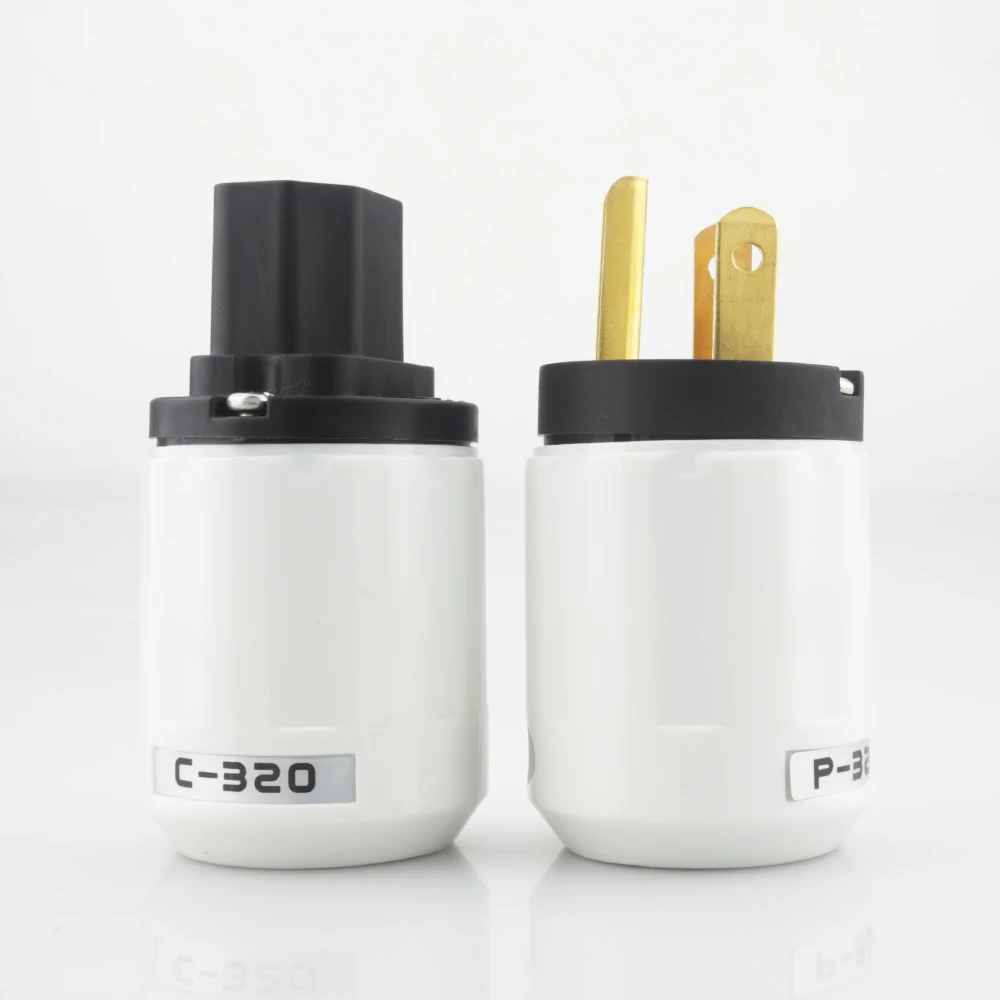 Позолоченный штекер питания переменного тока для США пара 24 К + вилка IEC Famale DIY