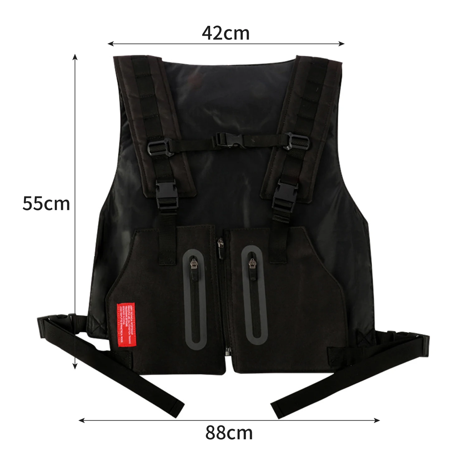 

Techwear Tactical Reflective Functional Outdoor Sport Vest Men Adventure Multifunction Breathable Pocket Utility Bag Streetwear