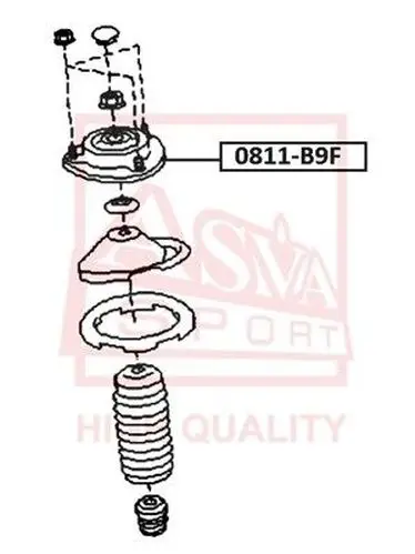 Опора переднего амортизатора ASVA 0811B9F|Детали амортизаторов| |