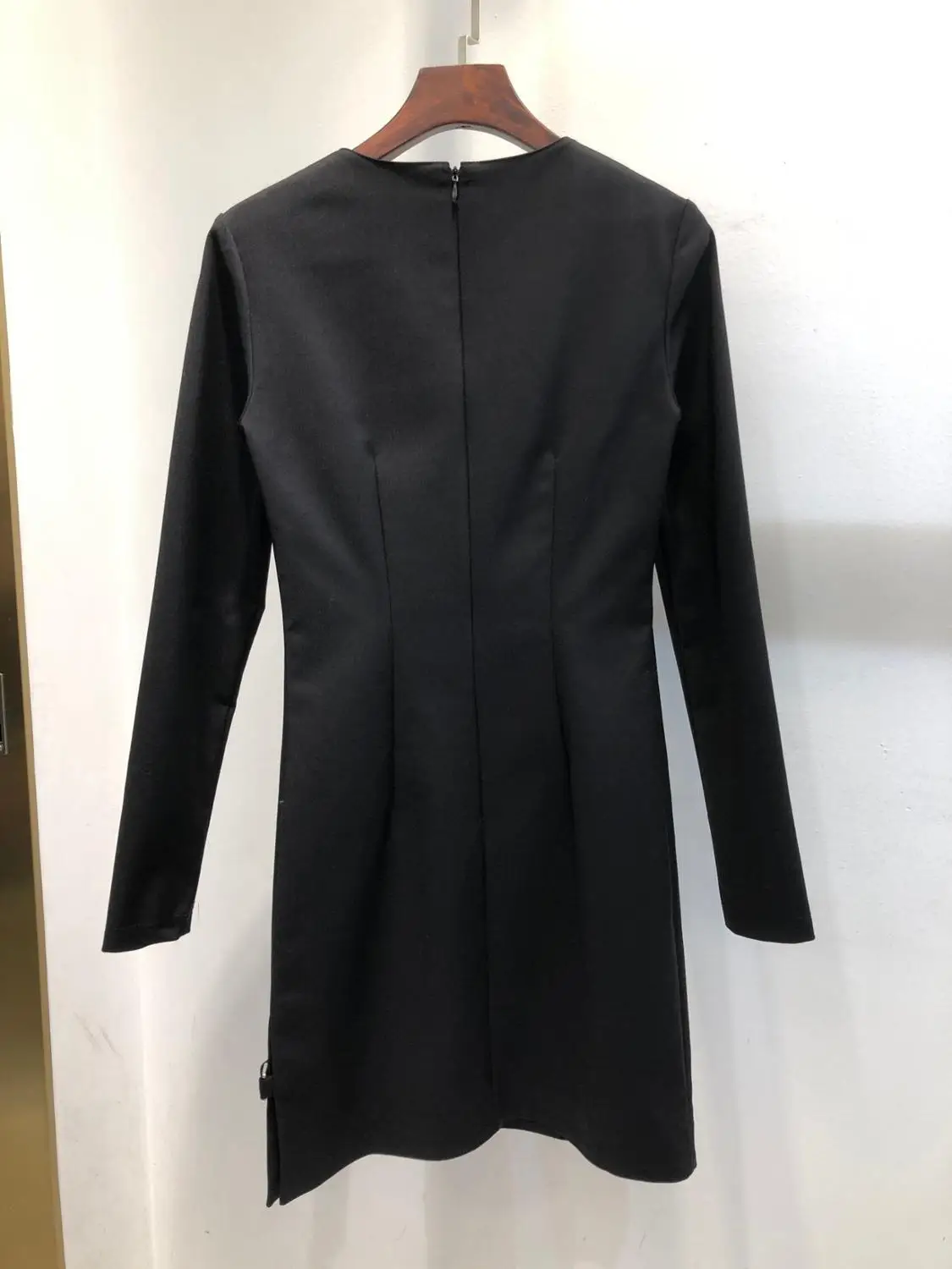 

New 2021FW Fashion Women Black Slim Long Sleeve Casual Dresses Ddxgz2