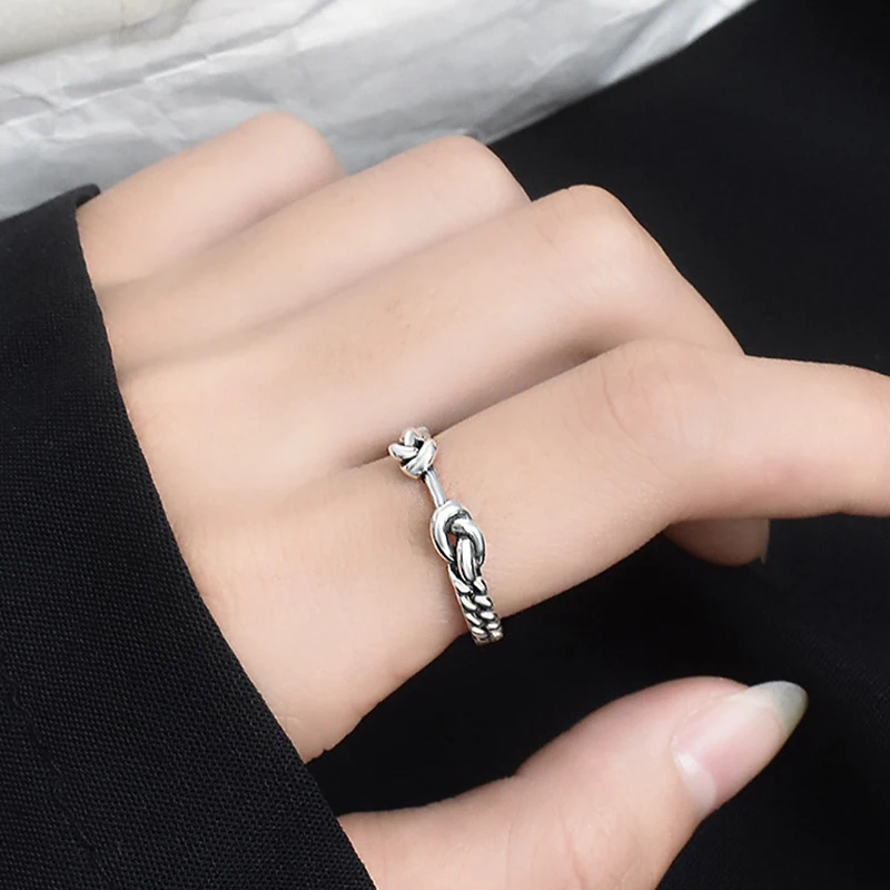 

Женское кольцо со звездами и цепочкой, открытое Винтажное кольцо из стерлингового серебра 925 пробы в Корейском стиле, стильная бижутерия дл...