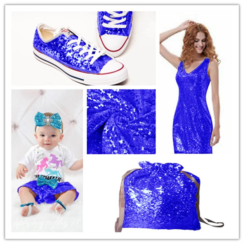 2 ярда ткань с вышивкой и блестками материал: ярко-синяя блестящая используемая