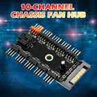 10 Порты Вентилятор охлаждения хаб настольное чехол кулер сплиттер адаптер SATAбольшого размера с 4 Pin Питание для ПК адаптер шасси