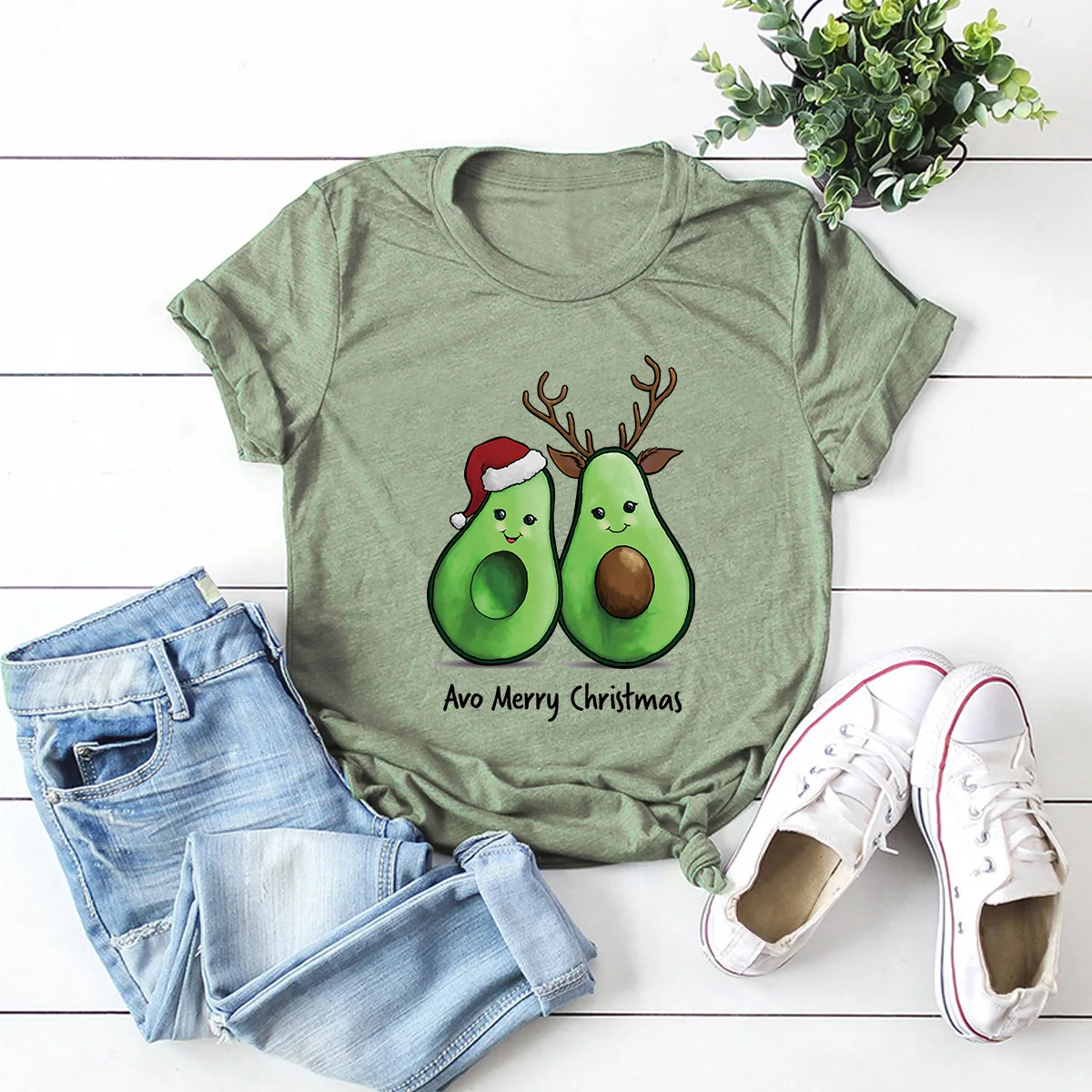 

С Рождеством, новинка, футболка с графическим принтом авокадо, футболка с коротким рукавом, повседневная женская футболка, лето 2021