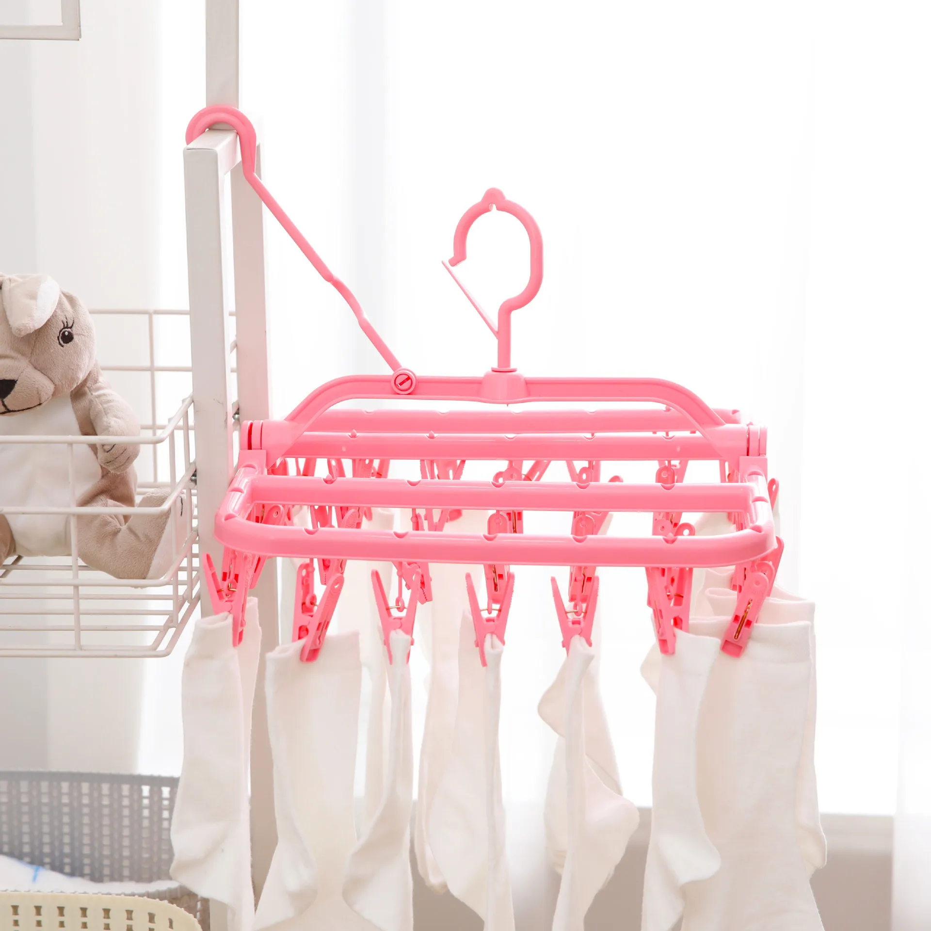 Сушилка для одежды складные детские вешалки ветрозащитные носки белья вешалка