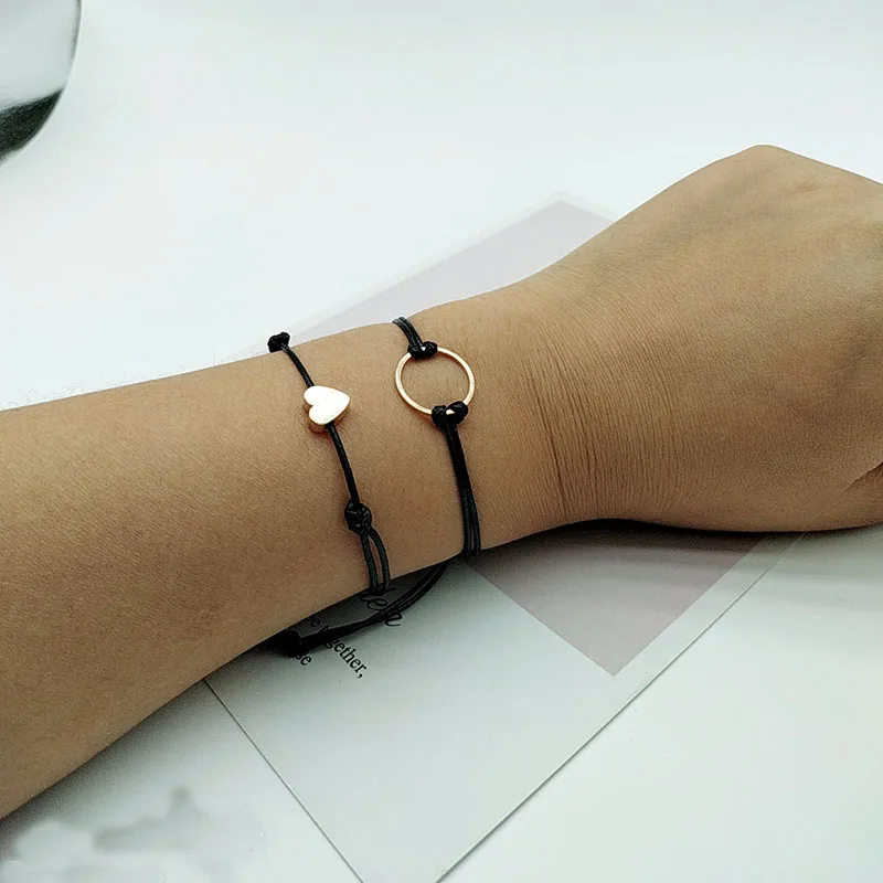 2 шт./лот набор из браслета с кулоном для Для мужчин женщин проектом золотые