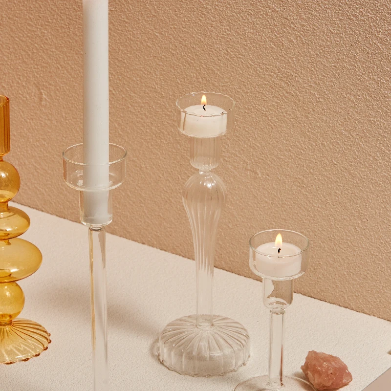 Floriddle Candle Holders Glass Candlesticks Wedding Decoration Party Vase Desktop Vases Home Candelabra | Дом и сад