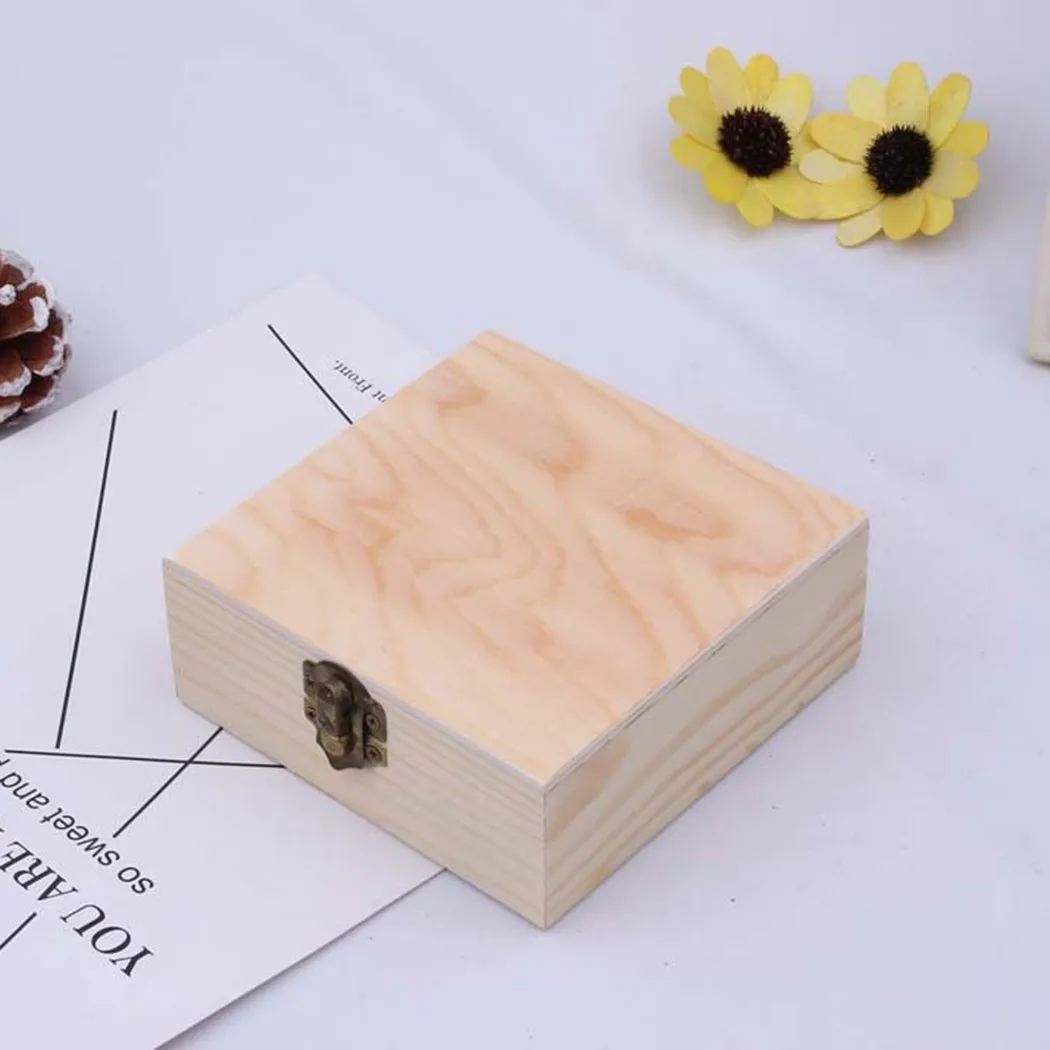 Портативная деревянная коробка для ювелирных украшений из массива натурального