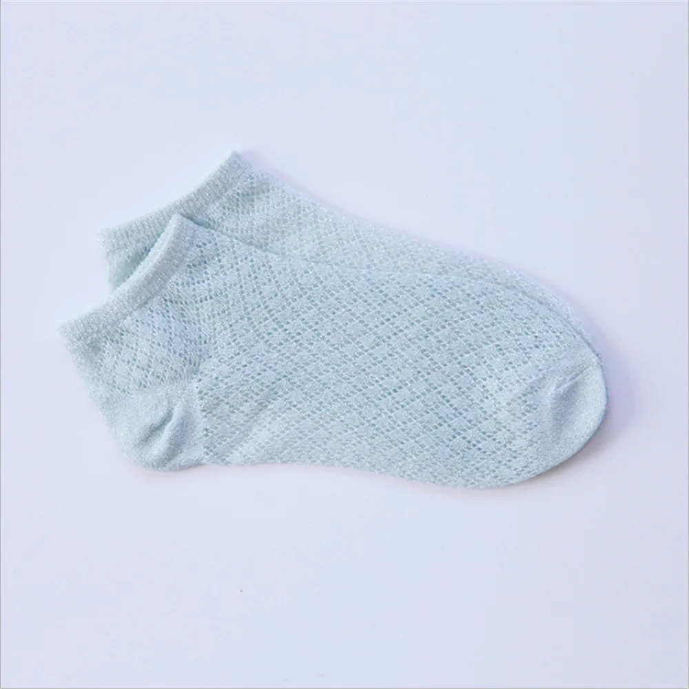 Женские летние носки Тонкие однотонные сетчатые башмачки хлопковые тапочки