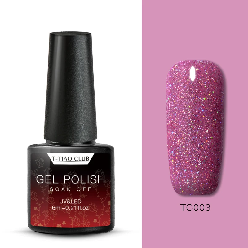 T-TIAO CLUB 6ML Nail Gel Sequin Starry Sky Glitter Semi Permanant Uv Neon Polish Varnish for Manicure Lucky Lacquer | Красота и