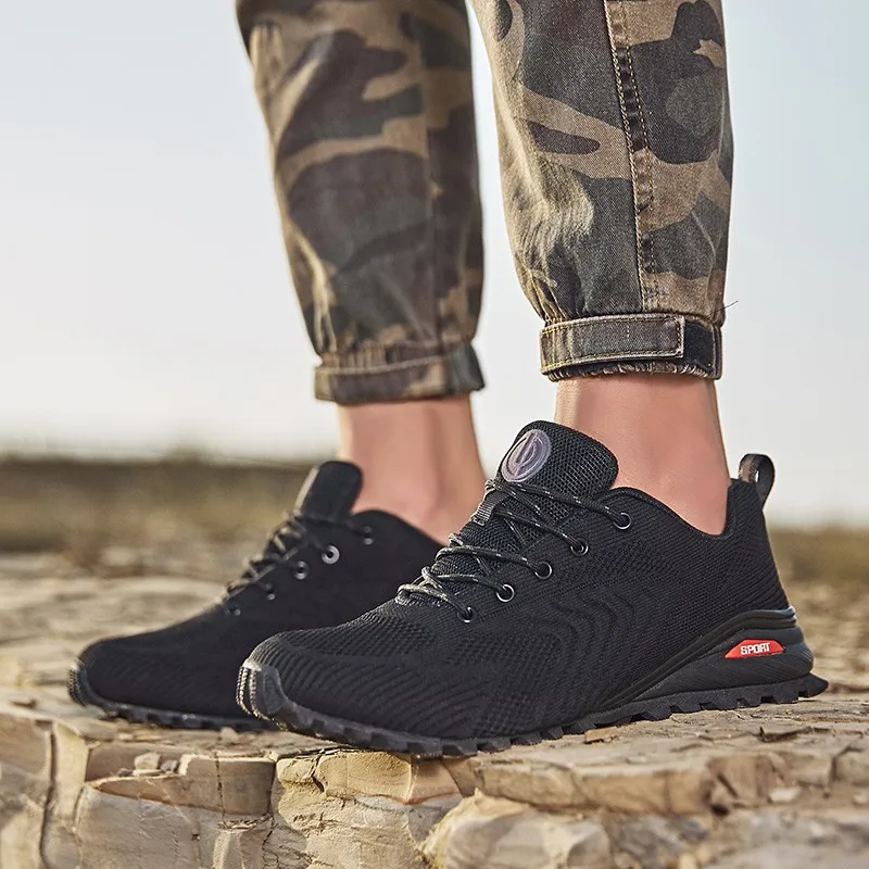 Мужские летние сетчатые кроссовки повседневные дышащие мокасины легкие