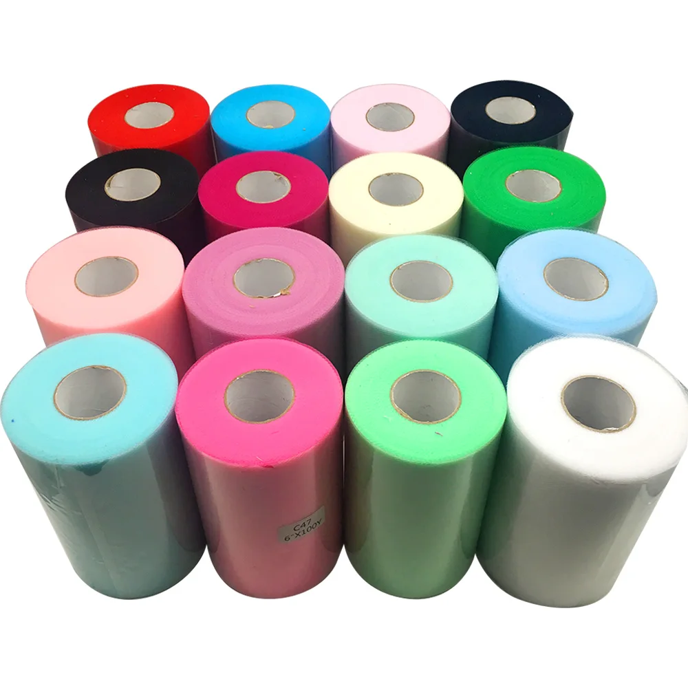 

Tulle Roll Spool Tutu DIY Table Skirt Birthday Wedding Party Decoration Tulle Organza Wedding Backdrop Supplies15cm 100 Yards