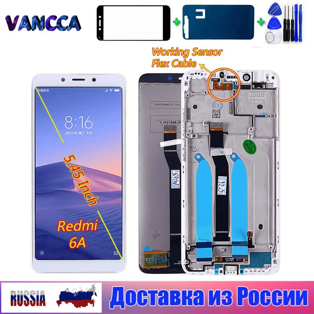 ЖК дисплей Vancca для Xiaomi Redmi 6A / 6 сенсорный экран с дигитайзером в сборе рамка
