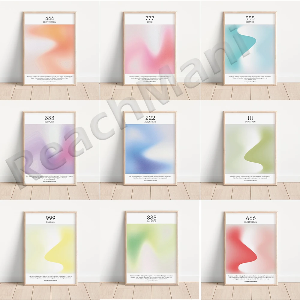 

Angelic Number Digital Art Aesthetic Poster, Spiritual Art Print, Gradient Poster Decor Gift