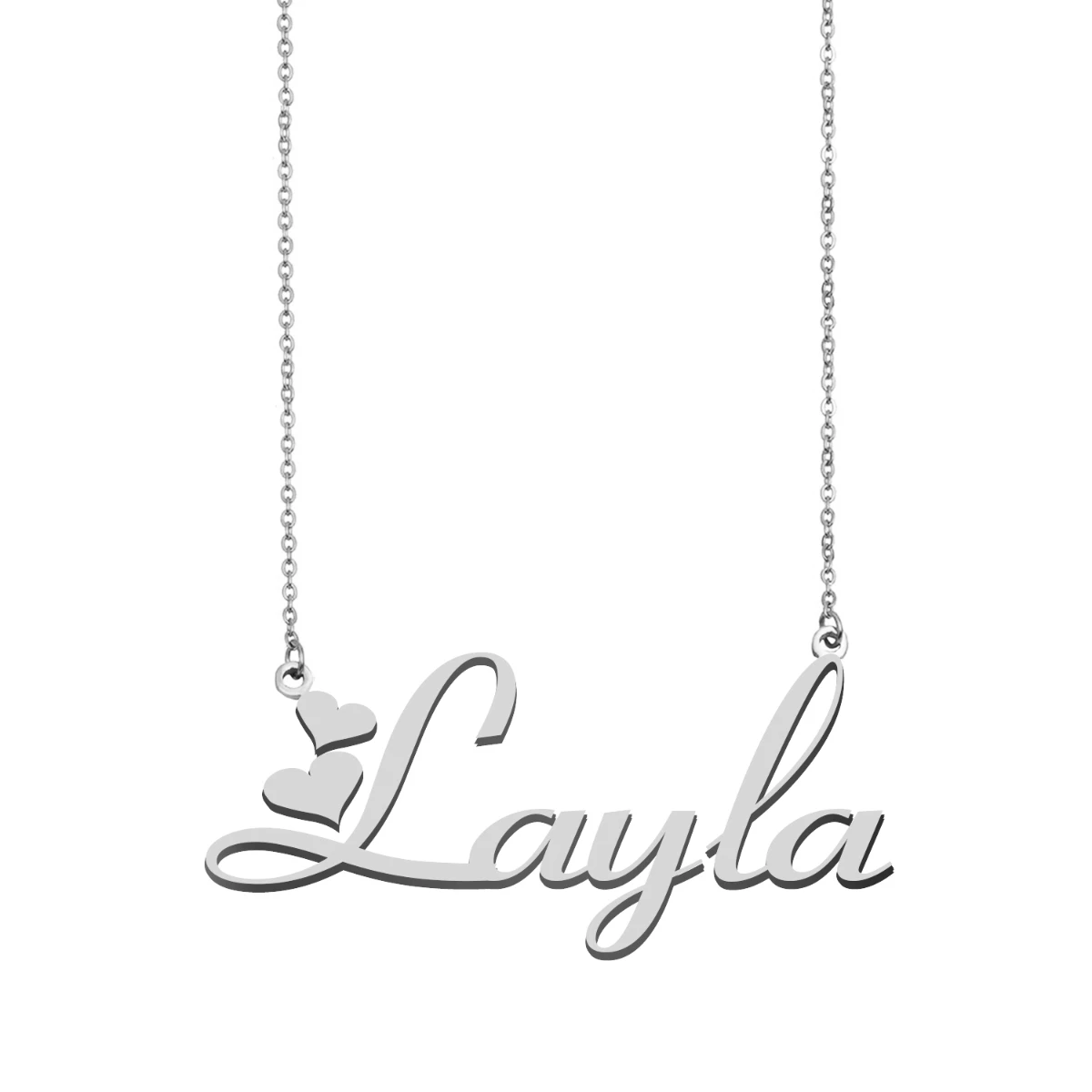 Name Necklace Layla Personalised Stainless Steel Gold for Women Choker Alphabet Letter Pendant Girls Mom Jewelry Gift