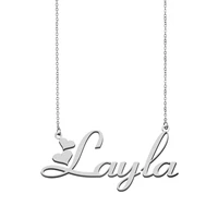name necklace layla personalised stainless steel gold for women choker alphabet letter pendant girls mom jewelry gift