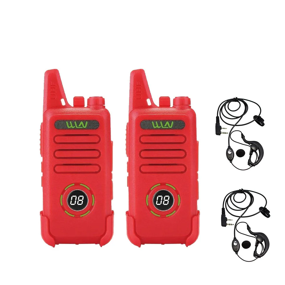 2 шт. WLN KD-C1Plus RT22 X6 мини иди и болтай Walkie Talkie “иди и PMR радио FRS VOX Перезаряжаемые 16CH UHF приемно-передающая радиоустановка паяльная станция - Цвет: Красный