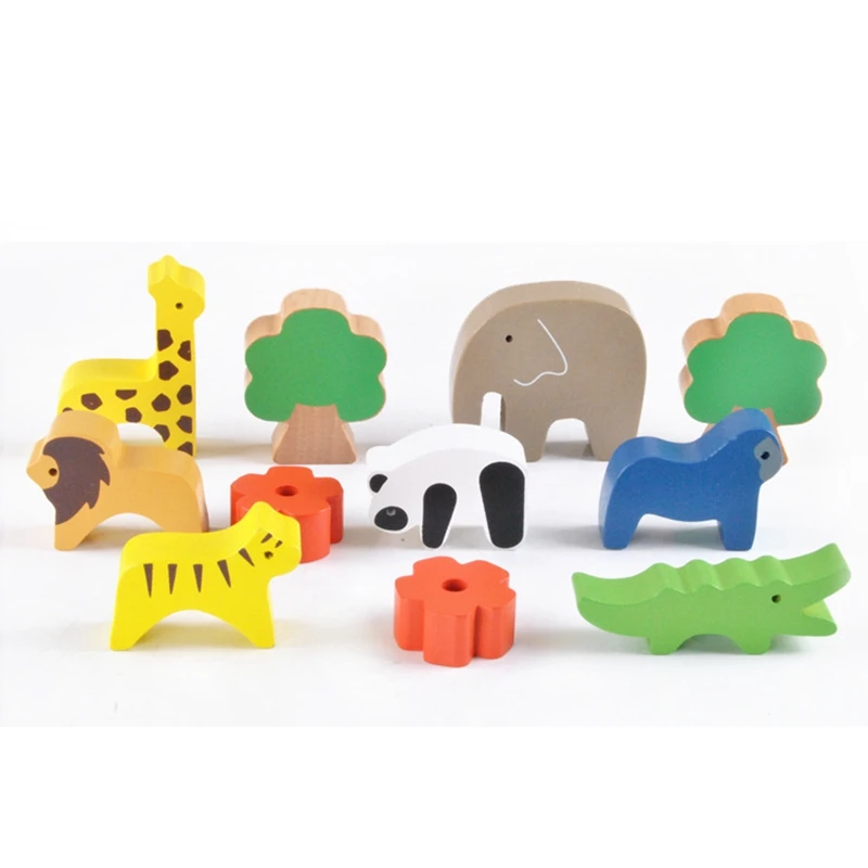 

Baby Toys Cute Animal Seesaw Building Blocks Wooden Balance Wood Toys Children Creative Assembling Educational Toys