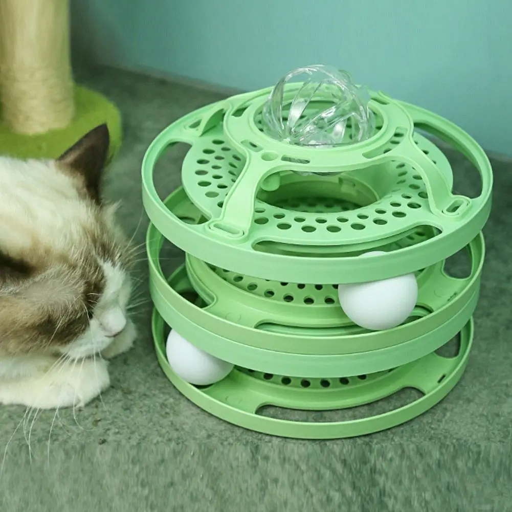 

Pet Cat Toy Training Amusement Plate Kitten Tower Tracks Disc Puzzle Toys for Cat Intelligence Amusement Track 3 Levels