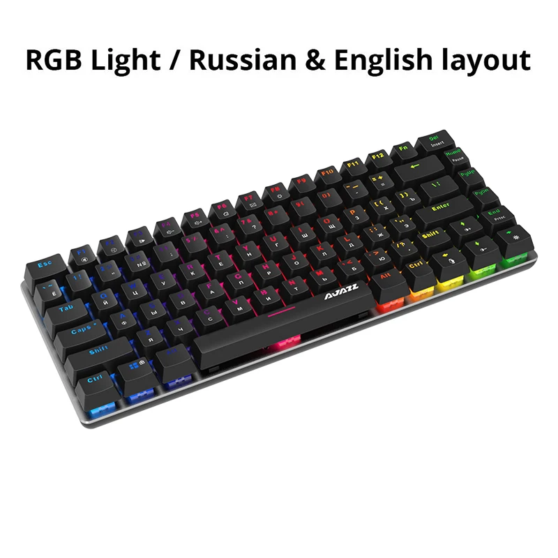 Клавиатура Ajazz AK33 игровая механическая проводная 82 клавиши русская/английская