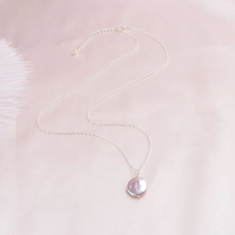 Женский кулон из серебра 925 пробы с натуральным жемчугом 12-13 мм | Украшения и