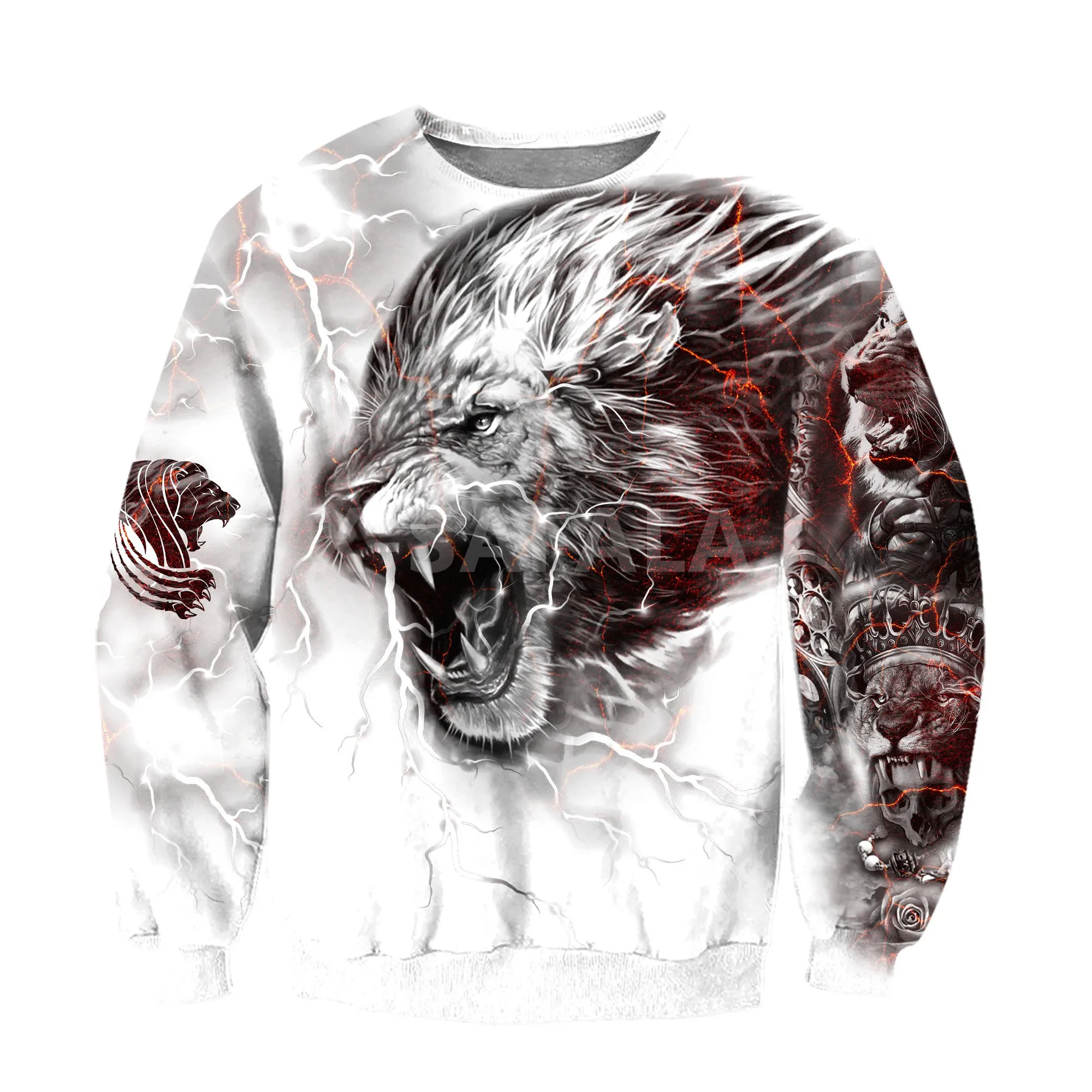 

Animal Lion Tattoo Thunder 3D Print Spring Autumn Hoodie Man Women Harajuku Outwear Zipper Pullover Sweatshirt Casual Unisex