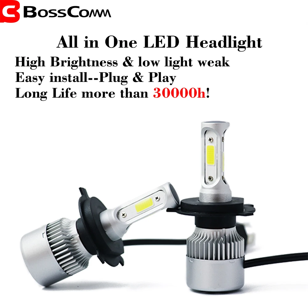 Автомобильный светодиодный головной светильник H4 72W фары для 7200LM H7 H1 H11 9005 HB3 9006 HB4