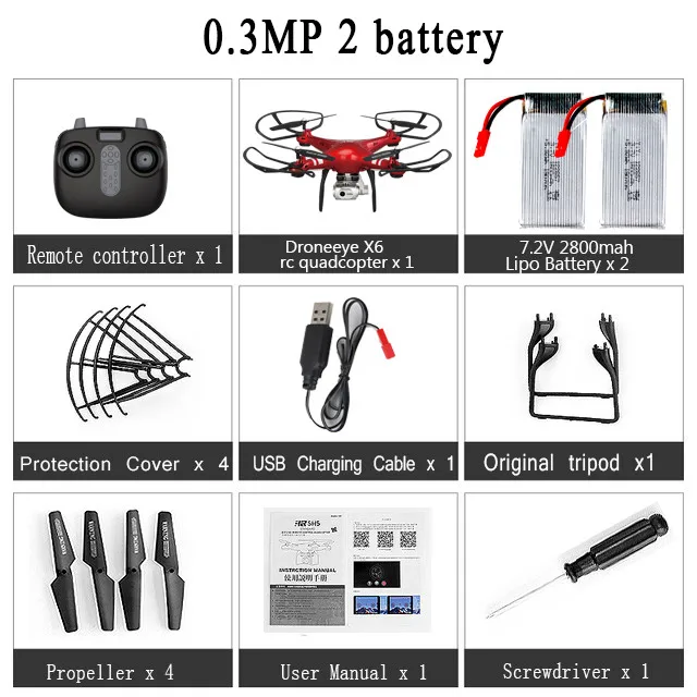 Red 0.3MP 2Battery Радиоуправляемый Дрон Квадрокоптер с 1080P Wifi FPV Вертолет камеры 20-25 мин Время полета Профессиональный Дрон 720p Квадрокоптер Дрон - Цвет: Red 0.3MP 2Battery